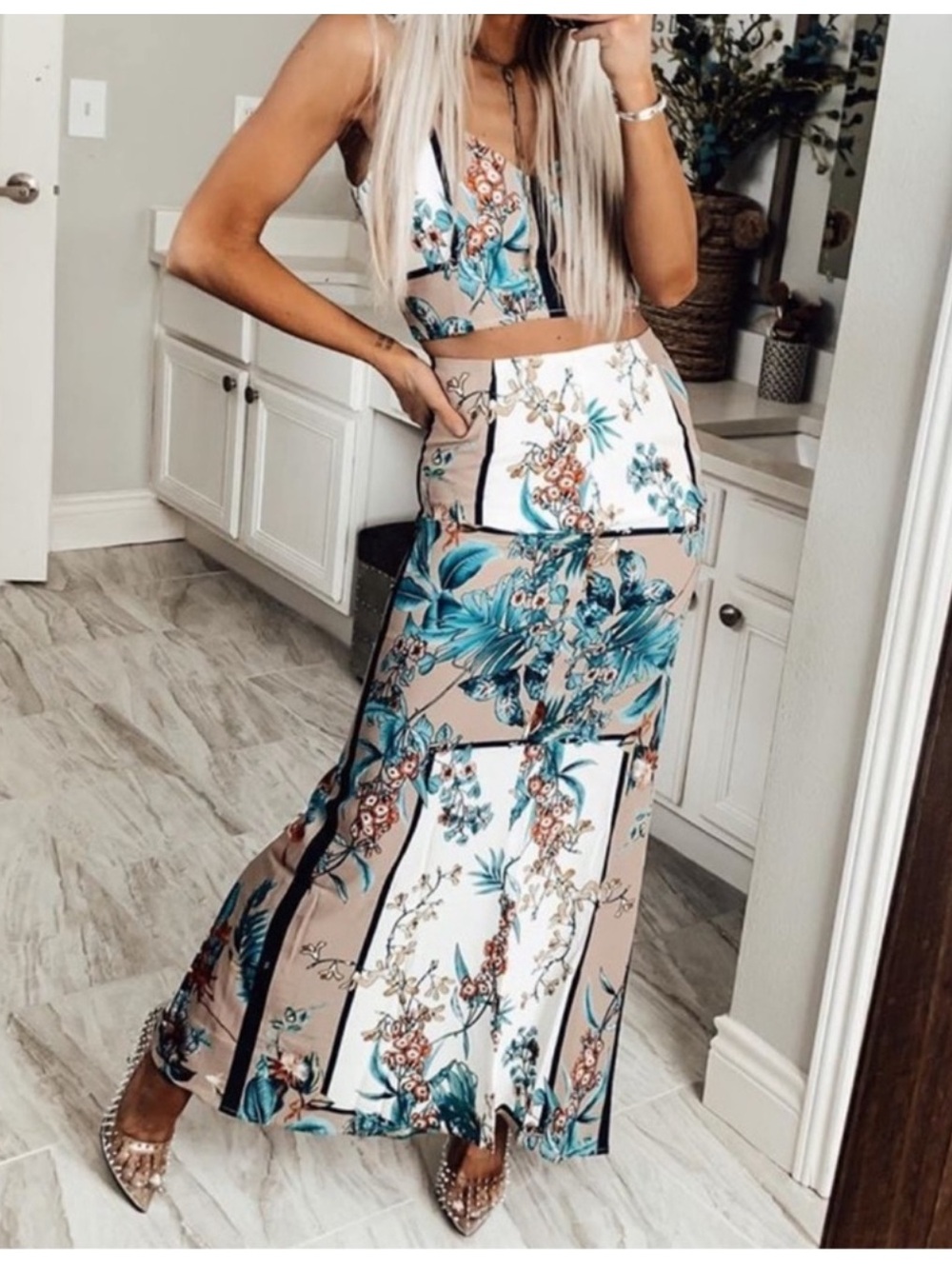 Angel Biba Floral Two Piece Set
